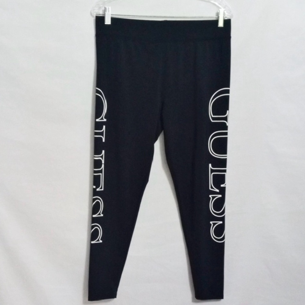 GUESS Black Logo Leggings Women’s Large Women’s Gym Tights Workout - Picture 5 of 9
